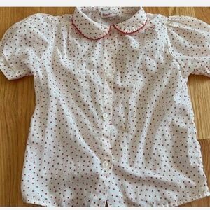 Vintage Bonnie Deb girls size 6 red heart blouse